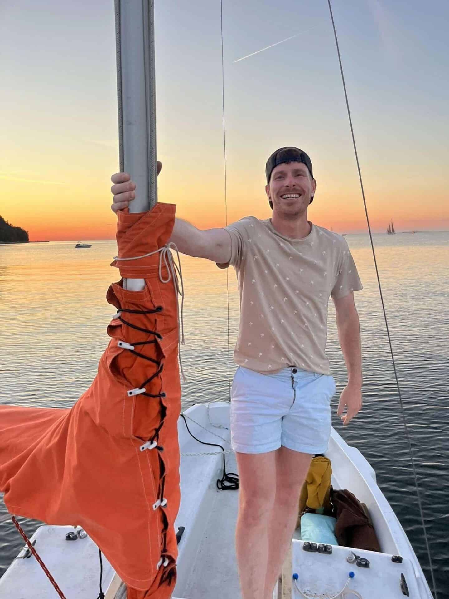 Phooy of joseph miller on a boat